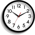 12 Inch Wall Clock Silent Non-Ticking Battery Operated Analog Clock Decorative for Office Kitchen Outdoor Living Room Classroom Bedroom Bathroom School(Black)