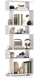 Tangkula 6-Tier S-Shaped Bookshelf, 64