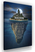 Island Success Canvas Print Motivational Office Decor Modern Art Night House Iceberg Motivation Hustle Entrepreneur Inspirational Pop Arts (8 x 8 in)