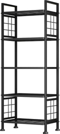 GIOTORENT 5-Tier Heavy Duty Garage Shelving Unit 750 lb Capacity, All-Carbon Steel Storage Rack for Laundry Room Organization, Kitchen Pantry Bathroom - Commercial Metal Shelves (Black)