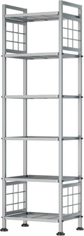 GIOTORENT 6-Wire Standing Storage Shelf, Metal Shelving Unit Pantry Rack for Laundry Kitchen Bathroom Organizer(Silver)