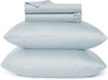URBANHUT 700 Thread Count Twin Size Egyptian Cotton Sheets, 4Pc Sheet Set Soft Luxury Bed Sheets for Twin Size Bed, Sateen Weave Hotel Sheets, 14'' Elasticized Deep Pocket - Light Blue.
