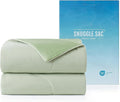 Snuggle Sac Cooling Comforter King Size, Breathable Cooling Blankets for Hot Sleepers and Night Sweats, Soft Lightweight King Size Blankets, 106x90 Inches, Sage Green