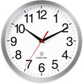 Atomic Wall Clock Modern 12 Inch Battery Operated Silent Non Ticking Analog Clock Decorative for Bedroom Kitchen Bathroom Office Home Living Room (Silver)