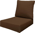 Outdoor Seat Cushion Set 24 x 24 x6.5 Inch Splash-Proof & Fade Resistant Patio Furniture Cushions with Removable Cover Deep Seat & Back Cushion with Straps for Chair Sofa Couch