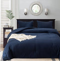 Wellboo Dark Blue Comforter Sets Full Size Men Boys Navy Blue Bedding Comforters Women Solid Dark Color Minimalist Quilts Adults Plain Blue Comfy Comforters Modern Classic Deep Blue Bed Durable