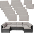 14Pieces Patio Cushion Covers Replacement,Waterproof Outdoor Cushions Covers for 6-Seaters Sofa,Slipcovers Set with Zippers,Washable Cover Only(Gray)