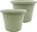 The HC Companies Classic Round Plastic Plant Pot w/Rolled Rim - Lightweight & UV Resistant Flower Pot for Herbs & More - Outdoor & Indoor Plant Pots w/Drainage (20 inch Seafoam, Pack of 2)