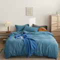 CLOTHKNOW Lake Blue Queen Comforter Set 3Pcs Blue Bedding Comforter Sets Soft Girls Women Blue Comforter Queen with 2 x Pillow Cases