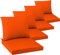 Outdoor Seat Cushion Set 19 x 19 In, Water-Resistant & Fade-Resistan, Patio Furniture Cushions with Removable Cover Deep Seat & Back Cushion with Handle and Adjustable Straps for Chair Sofa,4PC