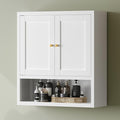 Metal Bathroom Storage Cabinet, Metal Storage Cabinet with 2 Adjustable Shelves & 2 Doors,Freestanding Sideboard for Small Spaces (White, Wall Cabinet-22.59