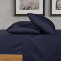 URBANHUT 700 Thread Count Queen Size Egyptian Cotton Sheets, 4Pc Sheet Set Soft Luxury Bed Sheets for Queen Size Bed, Sateen Weave Hotel Sheets, 16'' Elasticized Deep Pocket - Navy Blue