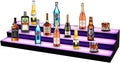 FAHKNS LED Lighted Liquor Bottle Display, 3 Tiers 40 Inch LED Liquor Shelves with RF Remote, Liquor Bottle Accessories Shelf for Home Bar, 16 Static Colors 4 Dynamic Mode