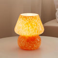Mushroom Lamp Table Lamp for Bedroom,Small Desk Bedside Lamps for Living Room,Mushroom Decor Cute Mini Modern Mid Century Lamps for Night Stands,Aesthetic Home Living Room Decor(Flame Orange)