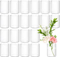 24 Pack Acrylic Vases, 4in Clear Acrylic Cylinder Plastic Flower Vase Bulk Small Plastic Vases for Centerpiece Office Wedding Decor