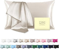 Mulberry Silk Pillow Cases Standard Size Silk Pillowcase with Zipper Soft Breathable Smooth Cooling Satin Silk Pillow Covers for Sleeping for Hair and Skin (Beige,20