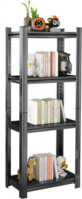 Tall Bookshelf with Open Shelves, Metal Office Book Shelf, Adjustable Organizer Bookcase, Standing Storage Organizer Shelf for Living Room (24