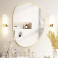 WallBeyond Irregular Wall Mirror, Asymmetrical Mirror Wall Mounted with Gold Framed for Living Room, Bathroom, Bedroom, Entryway Wall Decor, 28