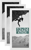 KTKDE 12x24 Poster Frame white - 3 Pack, Poster Frame Wooden Picture Frame,Minimalist Style Decorating Wall Hanging