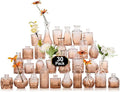 Arme Glass Bud Vase Set,30Pcs Small Glass Vase for Flowers, Clear Bud Vase in Bulk,Mini Single Vintage Vase for Centerpiece,Vases Bulk for Rustic Wedding Decor,Home Table Flower Décor(Amber)