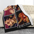 Custom Sherpa Fleece Blanket with Photos, Text, Soft, Warm, Fuzzy Personalized Couples Gifts for Boyfriend, Girlfriend
