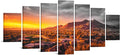 sechars XLARGE 7 Piece Arizona Desert Landscape Picture Canvas Print Monument Valley at Gold Sunset Posters Painting Prints Framed Artwork for Living Room Bedroom Decor 70