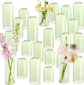 24Pcs Bud Vases Set, Glass Flower Vase for Centerpieces, Small Vases for Flowers, Decor Centerpiece for Bathroom, Decorative Vases for House Warming(Green)