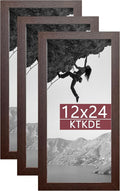 KTKDE 12x24 Poster Frame brown Walnut 3 Pack, Poster Frame wooden Picture Frame,Minimalist Style Decorating Wall Hanging