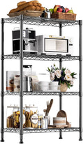 1000 lbs Storage Shelving Steel Heavy Duty 4-Tier Utility Shelving Unit Steel Organizer Wire Rack for Home,Kitchen,Office (13.7