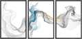 SIGNWIN Framed Canvas Print Wall Art Set Blue Gray Smoke Wave Landscape Abstract Shapes Illustrations Modern Art Decorative Contemporary Colorful for Living Room, Bedroom, Office - 16