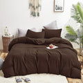 Wellboo Brown Comforter Sets Queen Solid Mocha Coffee Bedding Comforters Cotton Women Men Plain Dark Color Quilts Adults Deep Brownness Modern Chestnut Blankets Soft Durable Brown Bedding Farmhouse