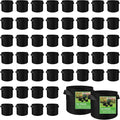 50 Pack 7 Gallon Plant Grow Bags, Breathable Felt Non-Woven Aeration Fabric Plant Grow Pots, Garden Planting Containers for Nursery Vegetable Flower Grow Bags with Handles (13.8x11.8inch)