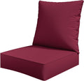 Outdoor Seat Cushion Set 24 x 24 x6.5 Inch Splash-Proof & Fade Resistant Patio Furniture Cushions with Removable Cover Deep Seat & Back Cushion with Straps for Chair Sofa Couch