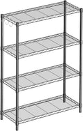 4-Shelf Adjustable Metal Shelf Wire Shelving Unit Storage Rack Display Shelf for Office,Kitchen,Bedroom,Bathroom,Laundry,Pantry Basement,Garage(Black,36