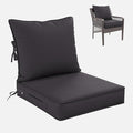 Premium Outdoor Seat Cushion Chair Cushions for Patio Furniture 22 L X 24 W X 4 H Waterproof & Fade Resistant Deep Seat and Backrest Cushion Set with Removable Covers for Chair, Sofa