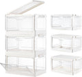 Stackable Plastic Storage Bins with Lids, Foldable Closet Organizers and Storage, 3 Drawer Storage Organizer,Clear Stackable Containers for Wardrobe,Bedroom,Office,Dorm