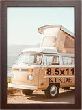 KTKDE 8.5 by 11 Picture Frame Walnut, Picture Frames 8.5 x 11frame with Shatter Resistant Plexiglass for Wall Mounting Display Horizontally or Vertically Hanging, Diploma Certificate Frames 8.5 x 11