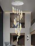 25-Light Silver Modern Crystal Raindrop Chandelier for Foyer Stair Well Entrance 130