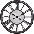 18 Inch Retro Black Wall Clock, Silent Non-Ticking Battery Operated Round Vintage Clock with Roman Numerals,Decorative Living Room, Kitchen, Bedroom Decor