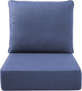 Luxury Outdoor Seat Cushion Set-22 x 22 x 6 Inch Outdoor Chair Cushions with Water Resistant & Removable Cover Outdoor Cushions for Patio Furniture Chair Sofa Couch-Beige