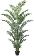 Artificial Palm Tree, 6FT Tall Fake Palm Trees with UV Resistant Leaves, Potted Faux Areca Palm Plant for Indoor Outdoor, Large Floor Plants for Home Living Room Porch Decor, VN125
