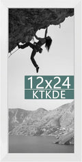 KTKDE 12x24 Picture Frame white, Picture Poster Photo Frame wooden for Wall Decoration, Classic Black Minimalist Style Suitable for Decorating Houses,Any style Best gift