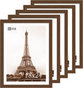 VCK 18x24 Poster Frame 5 Pack, Brown Wood Picture Frame with Exclusive Wood Grain, Wall Hanging