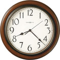Howard Miller Genesee Wall Clock II 547-685 – Medium Brown Cherry Finished Case, Charcoal Gray Accents, Modern Home Decor, Classic Round Design, Quartz Movement