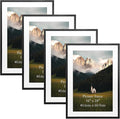 Giftgarden 16x24 Picture Frame with Mat Set of 4, 20x28 Frame Matted to 16x24 Poster for Wall Hanging, Black