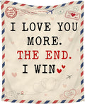 Anniversary Wedding Gifts for Women - I Love You More Soft Fleece Throw Blanket 50x60 in - Birthday Gifts for Girlfriend Boyfriend Him Her, Wife Husband Gift Ideas, Couple Blanket
