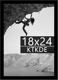 KTKDE 18x24 Poster Frame Black Wooden with Polished Plexiglass, Studio Gallery Vertical & Horizontal Wall Hanging Large Picture Frame for Photos,Minimalist Style -Any style Best gift