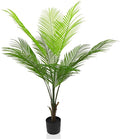 4FT Artificial Palm Tree – Realistic Faux Tropical Plant with UV-Resistant Leaves, Maintenance-Free Indoor Outdoor Palm Plant for Home Office Patio Décor