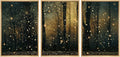 SIGNWIN Framed Wall Art Print Set Enchanted Forest with Fireflies Magical Night Woodland Photography Modern Art Closeup Relax/Calm Dark for Living Room, Bedroom, Office - 24