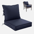 Premium Outdoor Seat Cushion Chair Cushions for Patio Furniture 22 L X 24 W X 4 H Waterproof & Fade Resistant Deep Seat and Backrest Cushion Set with Removable Covers for Chair, Sofa